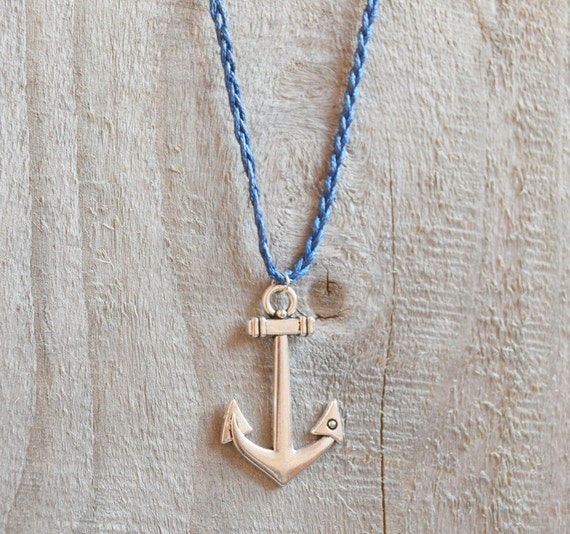 Anchor Necklace Mens Anchor Necklace Mens Braided by AzzurroStela