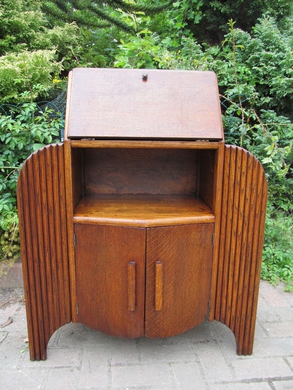 Art Deco 1940's Oak Writing Desk