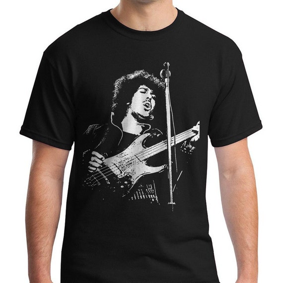 038 Thin Lizzy T-shirt Phil Lynott Shirt Unisex by SqueezedInk