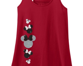 Glitter Minnie Mouse Adult Racerback Tank Top, Disney Minnie Mouse Shirt, Disney Vacation Shirt, Minnie Mouse Tshirt, Minnie Mouse Tank Top