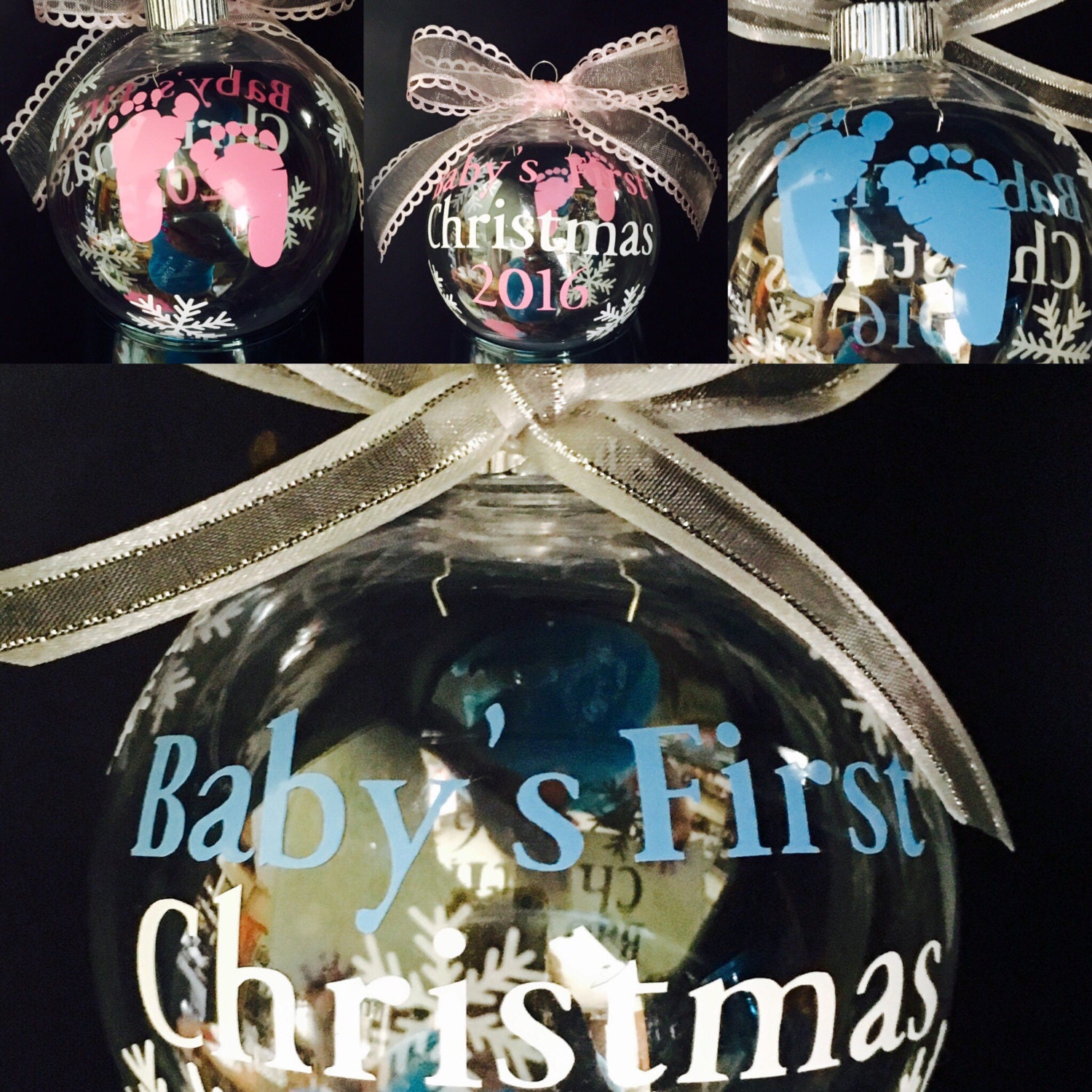 Personalized Baby's First Christmas Ornament by TheCozyPup on Etsy