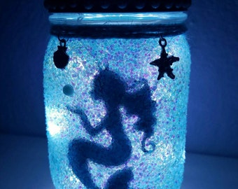 Mermaid jar, mermaid light, mermaid decor, mermaid in jar, fairy lights, Mason jar light, Mermaid decorations, mermaid party