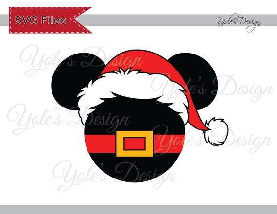 Mickey Mouse Svg Ears Santa Claus Disney Christmas By Yoledesign