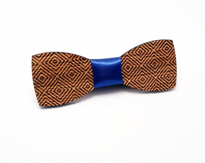 Oak Handmade Wood Bow Tie Man - Elegant bow tie - GenteelWood bow tie - Oak engraved bow tie - Natural wooden bow tie - Wedding birthday bow