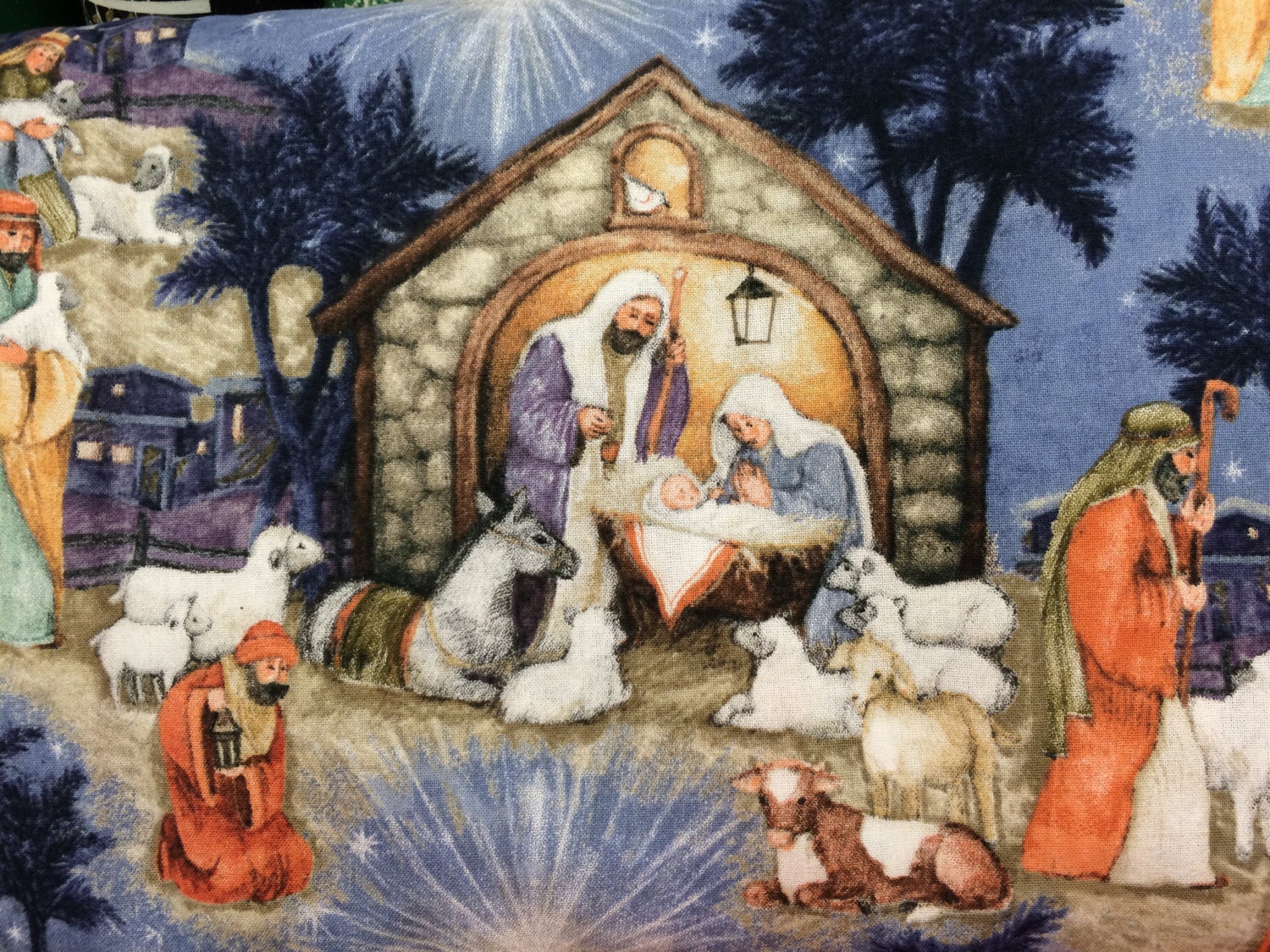 Christmas Nativity Christian Fabric holiday fabric winter