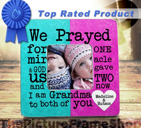 Grandma Of Twins Frame Gift Grandparents Of Twins Gift Frame