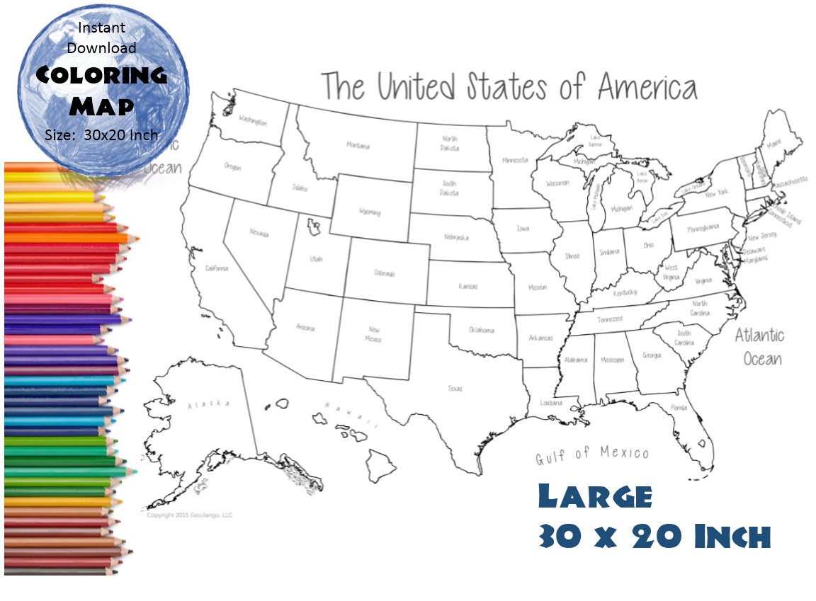 coloring map usa coloring page usa outline state