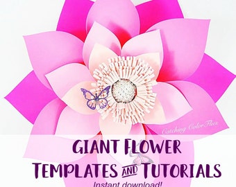 Giant Paper Flowers Large Printable Flower by CatchingColorFlies