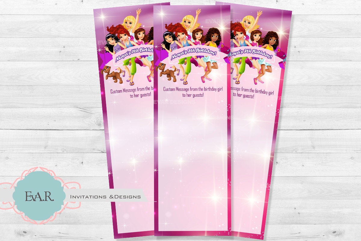 Lego Friends Bookmarks/Lego Friends Party Supplies/Lego