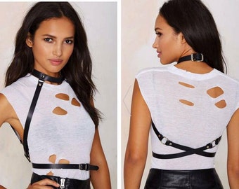 Harness,harness with buckles,leather body harness