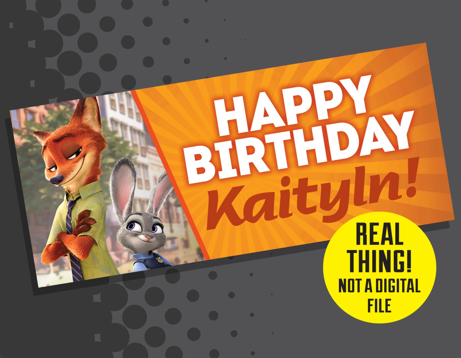 Zootopia Banner Zootopia Birthday Banner by 3rdStreetPrinting