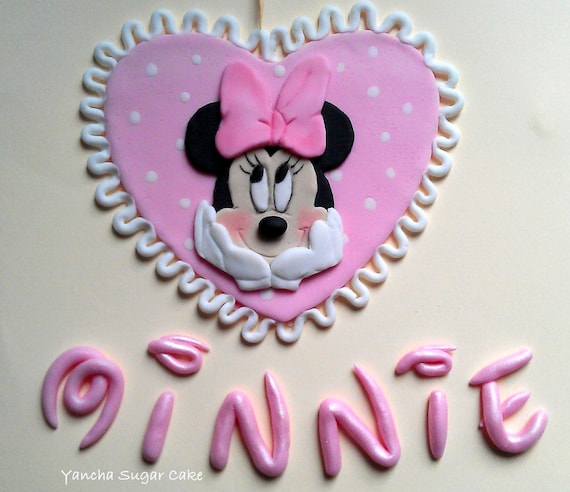 Minnie Mouse Fondant Edible 2D Cake topper Baby girl shower