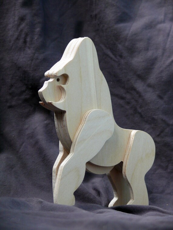 Wooden Gorilla Gorilla figurine Wooden toys Gorilla toys