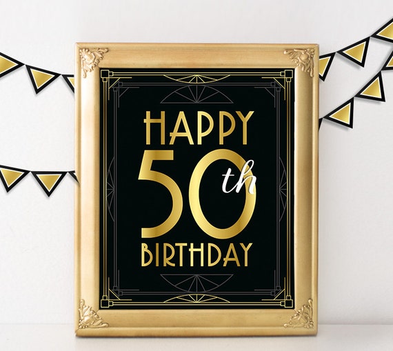  Birthday sign Happy 50th birthday Hollywood birthday party 