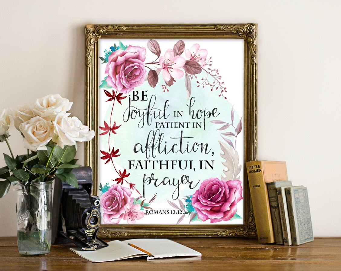 Romans 12:12 Bible printable Bible printable Bible print