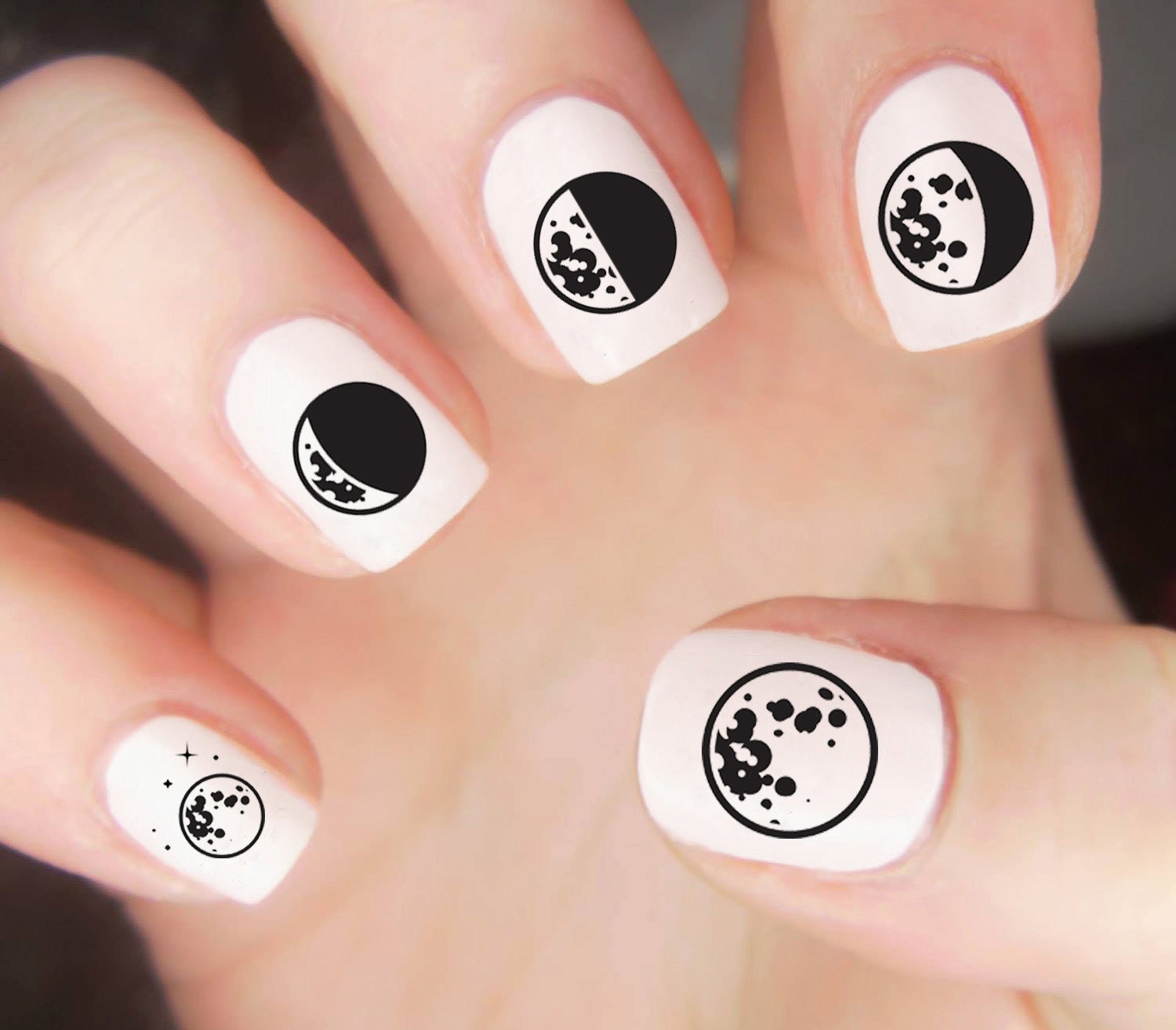 Moon Nail Decal / Space Nail Decals / Galaxy Nail Decal / Moon