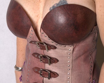 Leather Corset, custom corset, hand made, Unique bustier, viking clothing, Statement corset, Leather clothing, BDSM corset, Medieval corset