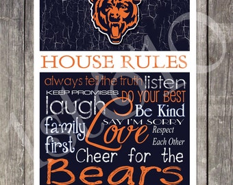 Items similar to Chicago Bears House Rules - 8x10 INSTANT Digital Copy ...