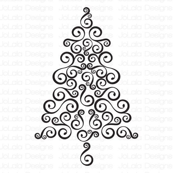 Download Swirl Christmas Tree SVG Download File PNG EPS