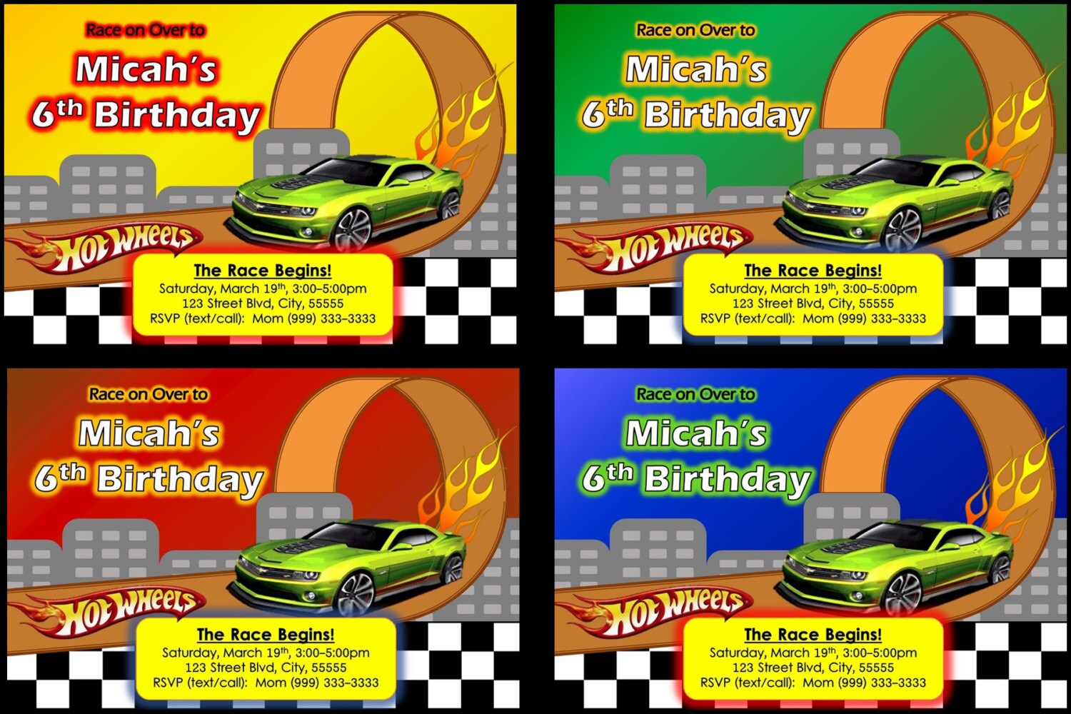 Hot Wheels Party Invitation Printable