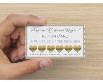 Rodan + Fields Referral Rewards Punch Card in Gold DIGITAL DOWNLOAD