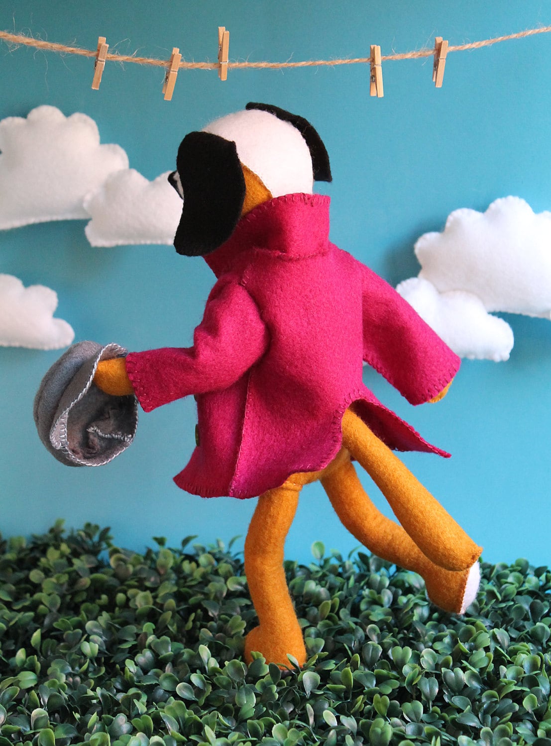 Basil Dog PDF Pattern. Felt plush toy by