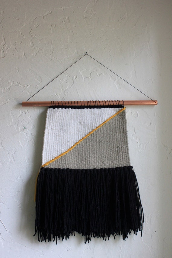 mid century inspired woven wall hanging by MISSVINT on Etsy