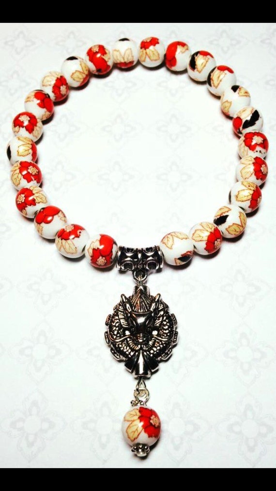 Chinese Dragon Stretch Bracelet by NicholsGemsHandmade on Etsy