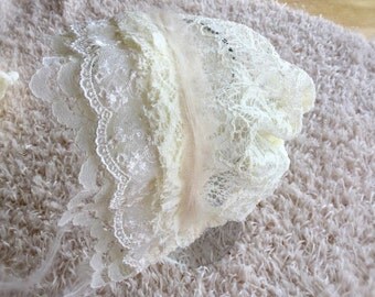 Vintage Newborn photo prop bonnet, newborn bonnet, newborn props , newborn prop, vintage props