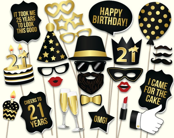Free Printable 21st Birthday Photo Booth Props