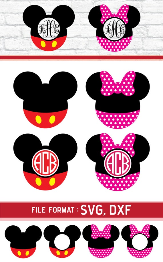 Download Cute Mouse Ears SVG Files Mouse Monogram SVG File Mouse Ear