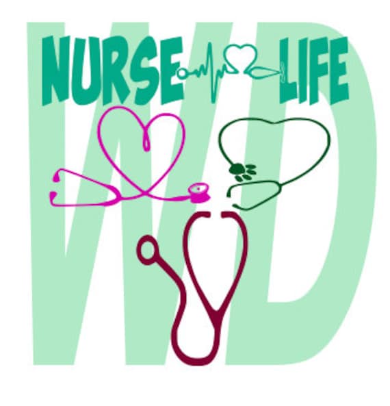 Download Nurse Stethoscope monogram svg dxf eps cutting by ...