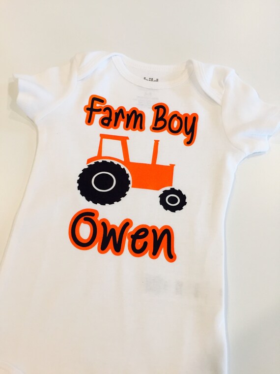 Farm Boy Personalized Onesie Boy Onesie Tractor Onesie Baby