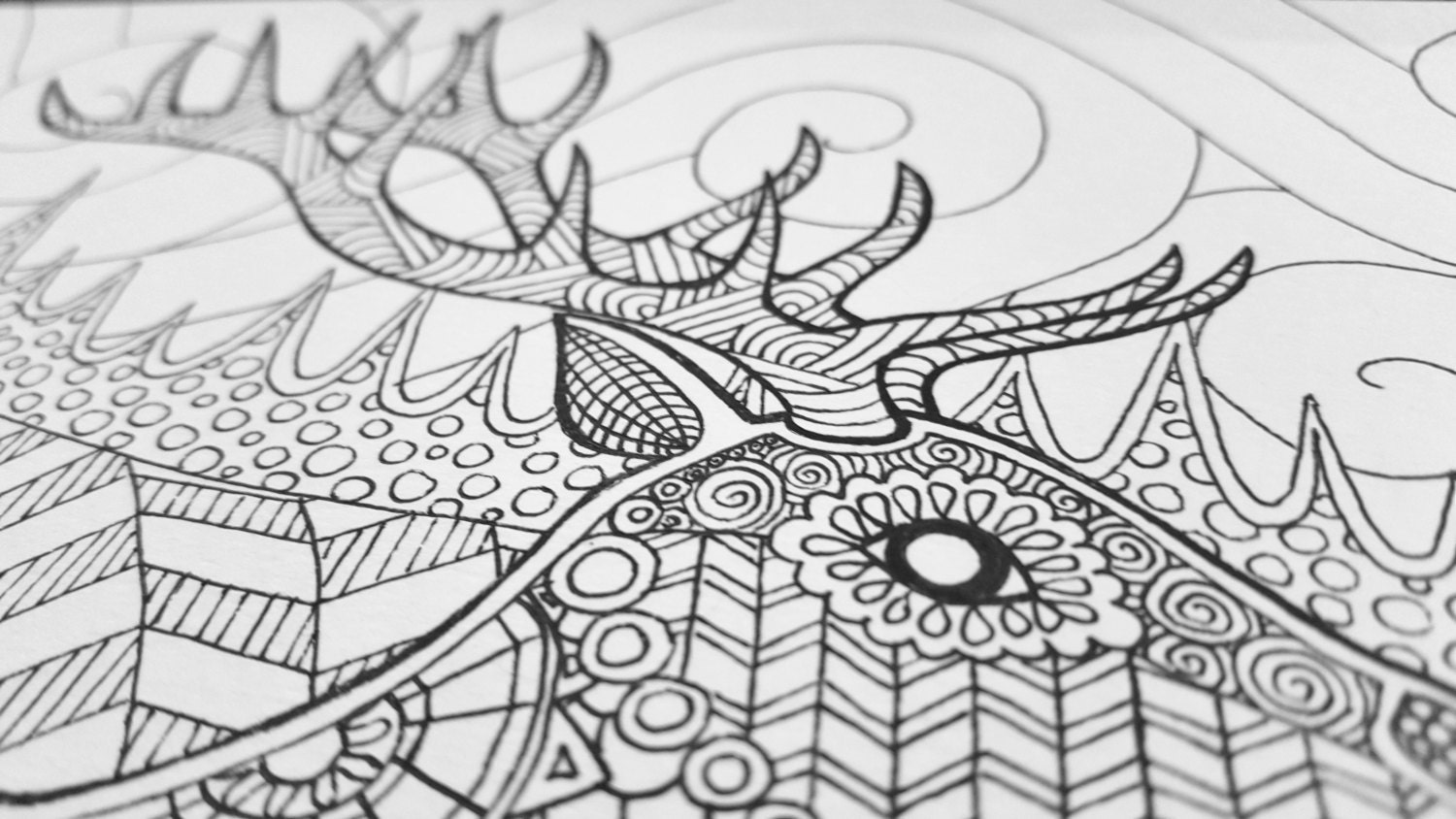 Download Printable Adult Coloring Page Elk High Quality PDF