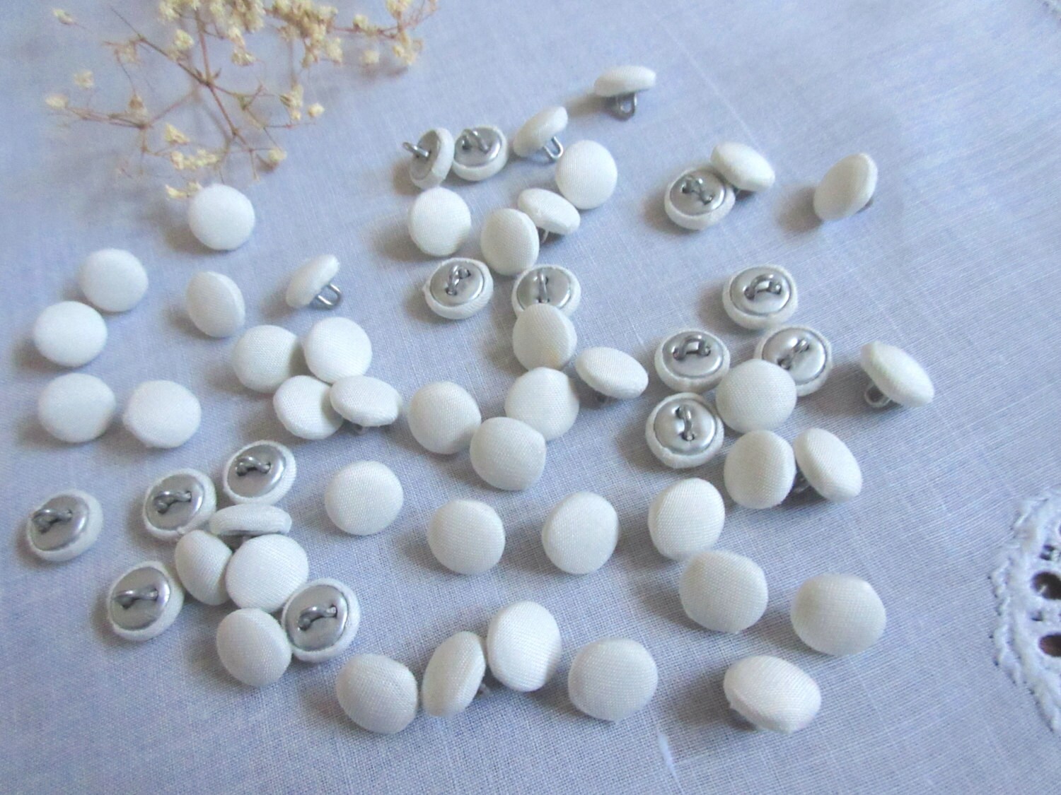 Ivory Covered Buttons Fabric Buttons Bridal Buttons