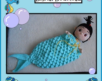PATTERN: Crochet Mermaid Tail Cocoon, Baby Sleep Bag, Baby Cozy, Blanket, Baby Mermaid Tail, Infant Mermaid Tail, Newborn Mermaid Tail
