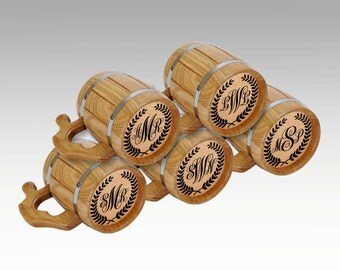 5 Groomsmen Beer Mugs, Custom Groomsmen Beer Mugs, Etched Groomsmen Mugs, Usher Gift, Grooms Gift,Custom Initials Weddig gift, Monogram Mugs