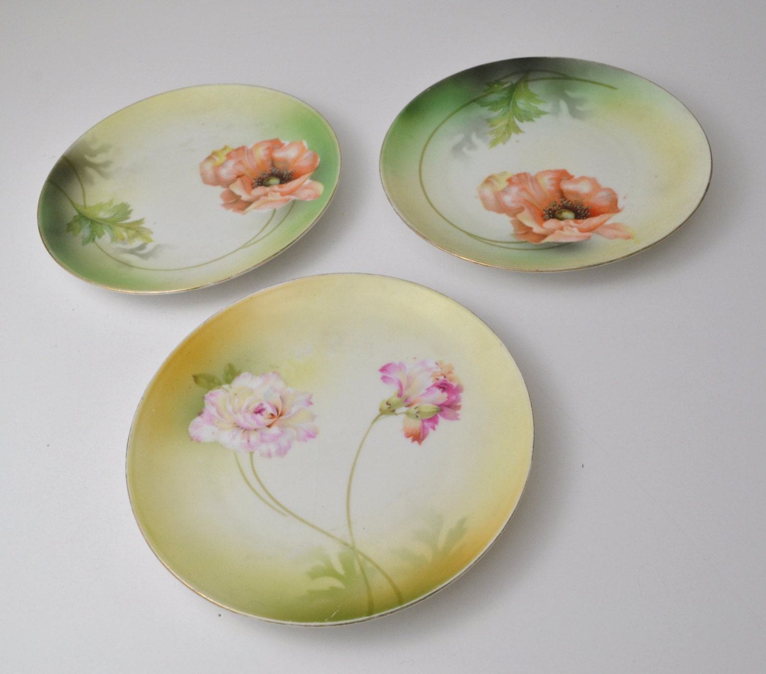 RS Germany Vintage Plates Set of Three Vintage Dishes
