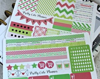 St. Patrick's Day Planner Stickers -Weekly Planner Sticker Set -Erin Condren Life Planner -Happy Planner -Day Designer -Stickers for Planner