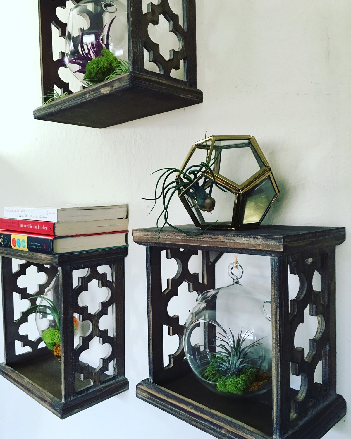 Large Hanging Glass Terrarium Shelf by TomorrowIsJupiter on Etsy