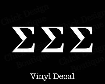 Sigma Sigma Sigma Greek Alphabet Letters Vinyl Decal
