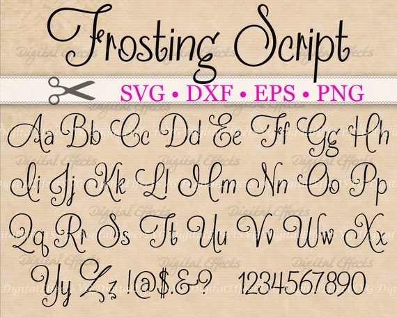 Download FROSTING Script SVG Handwriting Font Retro Script Monogram