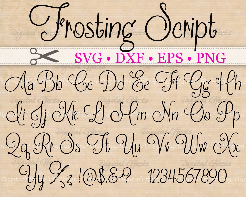 FROSTING Script SVG Handwriting Font Retro Script Monogram