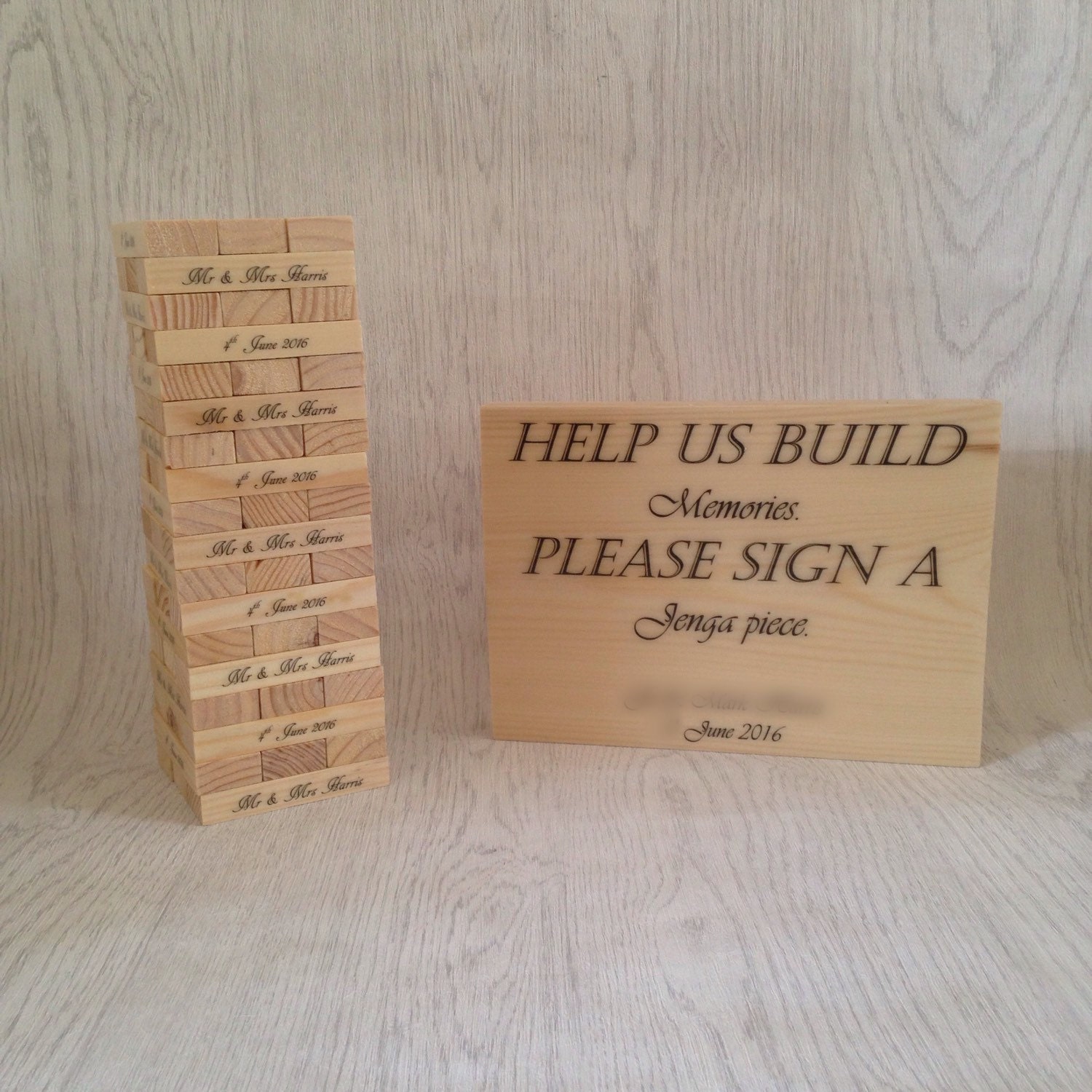 Wedding guest book jenga INCLUDING sign alternative guest