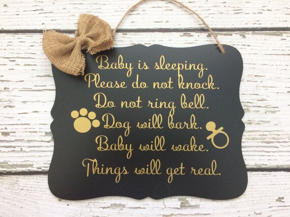 Baby Sleeping Sign // Please Do Not Knock Sign // Baby Door