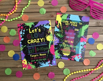 Neon Party Invitation - Glow-in-the-Dark Party