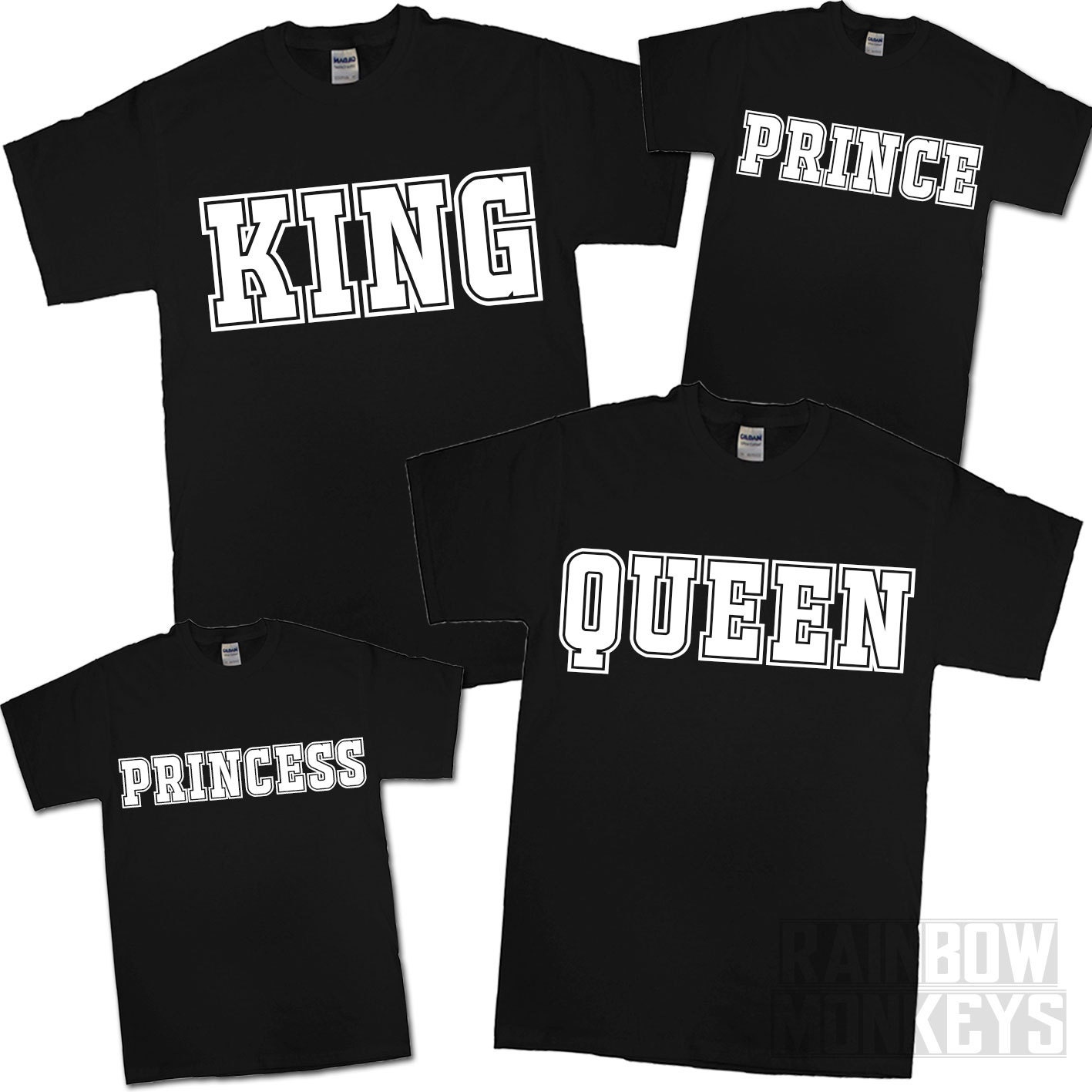 King Queen Prince Princess Matching TShirts Parent by RMonkeys