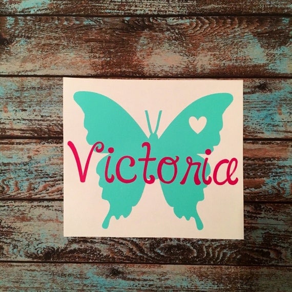 Butterfly Decal with Name Yeti Corkcicle Rtic by ConfettiChelle