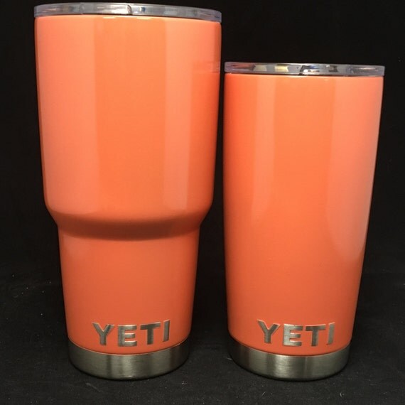 Salmon Pink Powder Coat Painted Yeti Rambler Tumblers
