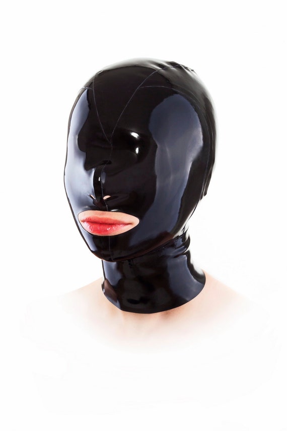 Latex Maske mit transluzenten Gesicht und Löcher für Mund und